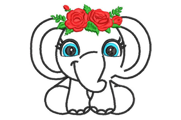 An Elephant with Roses Embroidery Review for Business Merch