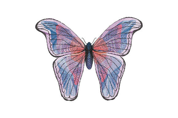 An Embroidery Designer's Real-World Review: Blue Butterfly with Large Wings