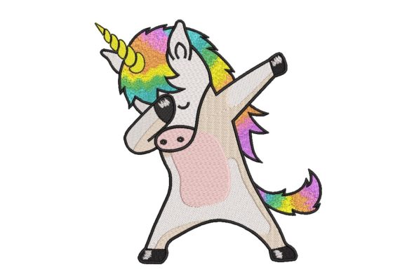 Dabbing Unicorn: A Playful Embroidery Asset for Your Shop