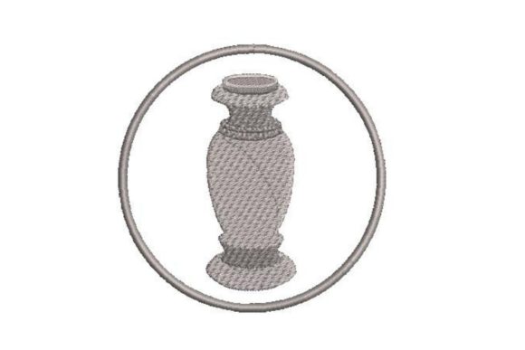 Granite Vase Embroidery Design for Boutique Apparel