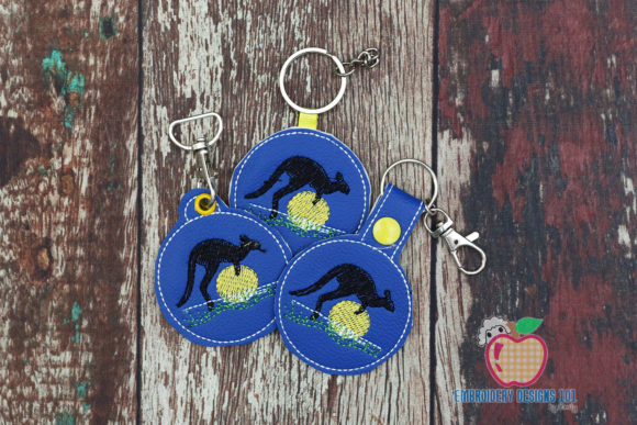 Kangaroo Embroidery Keyfob for Business Branding